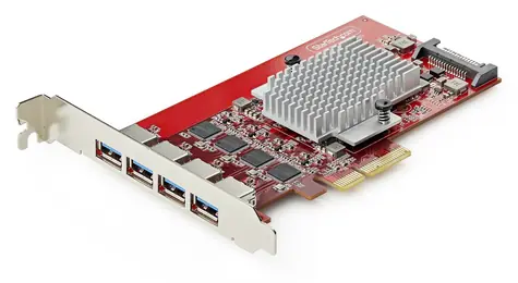 StarTech PCIe karta 4X USB-A / Radič USB / PCIe 3.0 / USB 3.2 Gen 2 10 Gbps / ASMedia chipset