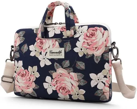 Canvaslife Puzdro Navy Rose 16" / Puzdro pre notebook / 16" / kvetinový vzor