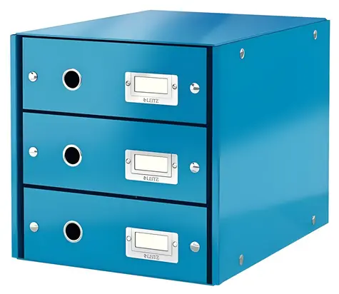Leitz Zásuvkový box Click&Store modrá / 3 zásuvky / Kartón