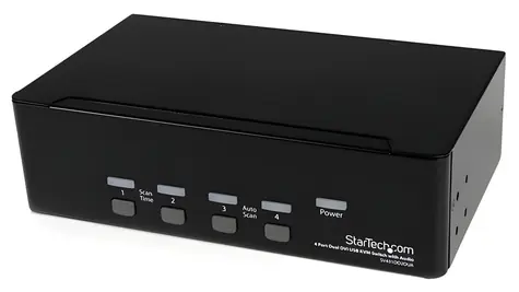 StarTech 4-portový Dual DVI USB / KVM prepínač / 4× USB 2.0 / max. 2048×1536 / čierna