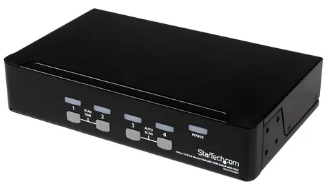 StarTech KVM switch 4 porty USB / KVM switch / 1U rack / 1920 x 1440 px / čierna