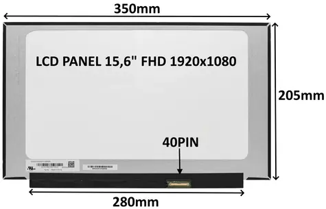15,6" SIL LCD panel FHD IPS matný 144Hz / Náhradný diel / 40 PIN / bez úchytov / LED