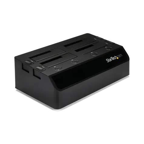 StarTech USB 3.0 4-Bay dok pre HDD a SSD / Dokovacia stanica / 2,5 "a 3,5" SATA / USB 3.0 / čierna