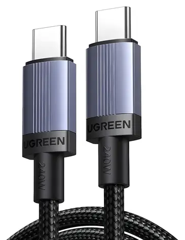 Ugreen L532 sivá / Kábel USB-C - USB-C / PD 240 W / 480 Mb/s / 3 m