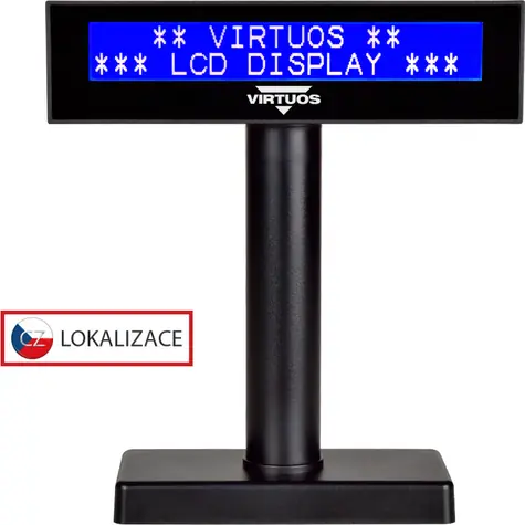 Virtuos FL-2026MB / Zákaznícky displej / 2x20 znakov / RS-232 / čierny