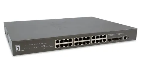 LevelOne GTP-2871 / Switch / 24x GbE PoE+ / 4X 10G SFP+ / PoE 400W / Managed L3 / 19"