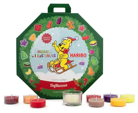 HARIBO Adventný kalendár Teelichter / Adventný kalendár / 24 čajových sviečok