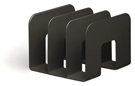 Durable ECO Stojan na katalógy čierna / Stojan na katalógy / recyklovaný plast / 3 priehradky / 215x165x210 mm