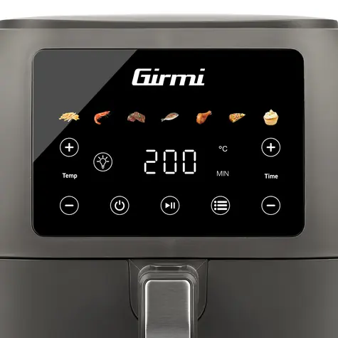 Girmi FG92 šedá / Teplovzdušná fritéza / 8 l / 1700 W / dotykový displej / 7 programov