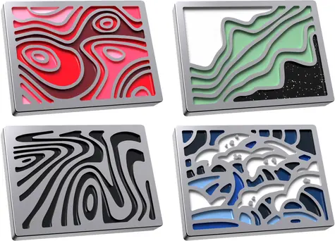 HyperX Abstract Series / Magnetický odznak / pre klávesnice HyperX / 4 ks v balení