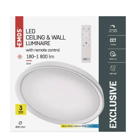 GP MET ILVI biela / Prisadené LED svietidlo / 30W / stmievateľné / CCT 2700-6500K / 1800 lm / IP20