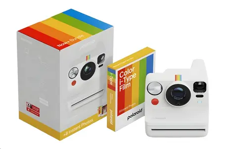 Polaroid Now+ Gen 3 biela / Fotoaparát pre okamžitú fotografiu / Bluetooth / Automatické ostrenie / Farebný film 8 ks