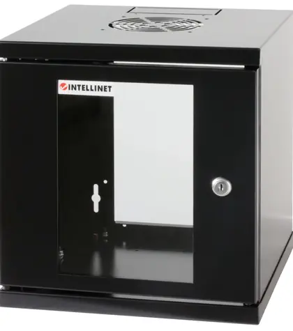 Intellinet Nástenný rozvádzač 10" čierny, zmontovaný / Rozvádzač / 6U / 300x300 mm / nosnosť 60 kg