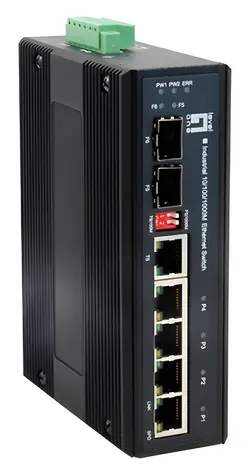 LevelOne IES-0600 / Priemyselný switch / 5x GbE / 1x SFP Combo / Kov / DIN lišta / IP30