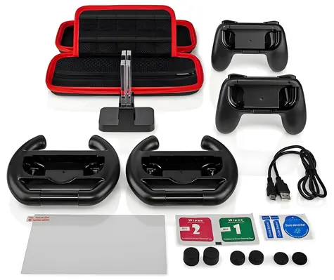 Nedis Starter Kit pre Nintendo Switch OLED čierny / Herná sada príslušenstva / 13 v 1