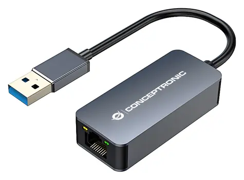 Conceptronic USB adaptér na 2,5 G Ethernet šedá / Sieťová karta / USB 3.0 / 2500 Mbit/s / Wake-on-LAN