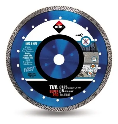 RUBI TVA 125 Super Pro Turbo Dry / Diamantový rezný kotúč / 125 mm / suché rezanie