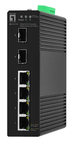 LevelOne IGS-2106 Hilbert / Priemyselný switch / 4X GE / 2x SFP / Managed L2 / IP30 / DIN lišta