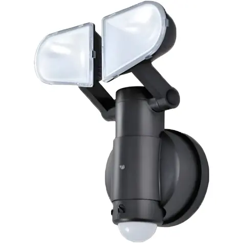 Schwaiger LED duálne senzorové svietidlo čierna / Vonkajšie nástenné svietidlo / 400 lm / PIR čidlo pohybu / IP44