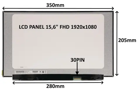 15,6" SIL LCD panel FHD IPS matný (77021571) / Náhradný diel / 30 PIN / bez úchytov / LED