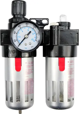 Vorel 81556 / Regulátor tlaku vzduchu 1/2" / max. 10 bar / s filtrom (90 cm3) a primazávaním (60 cm3)