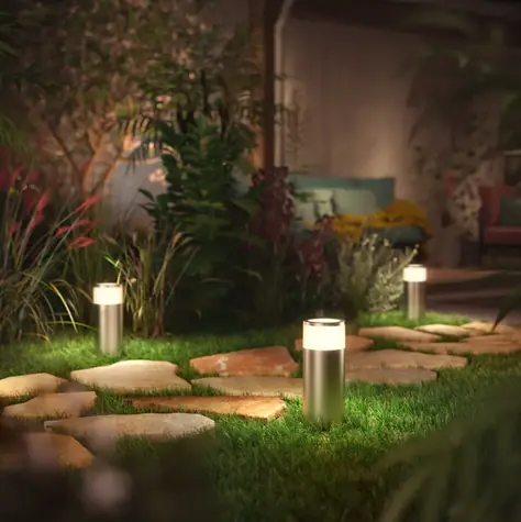 Philips Hue WCA Calla nerez / Vonkajšie stĺpikové svietidlo / 220-240 V / energetická trieda G