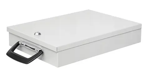 WEDO Box na dokumenty A4 svetlo šedá / Box na dokumenty / Kov / Zámok s 2 kľúčmi / 35,5 x 26 x 6,7 cm