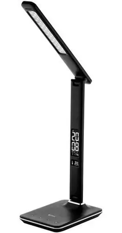 Avide ABLDL-OLC-6W-BL čierna / Stolná LED lampa / 6W / 350lm / 5000K / stmievateľná / kalendár