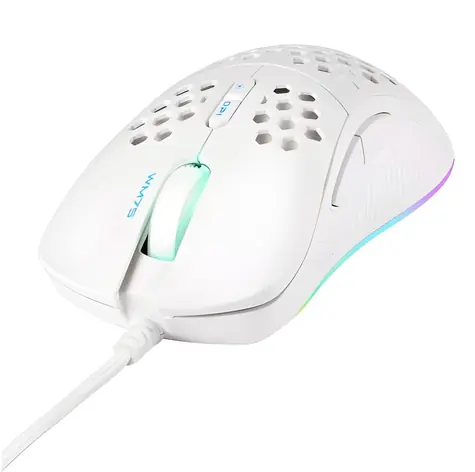 Deltaco GAM-108-W biela / Herná myš / RGB / optická / 6400 DPI / USB-A / 7 tlačidiel