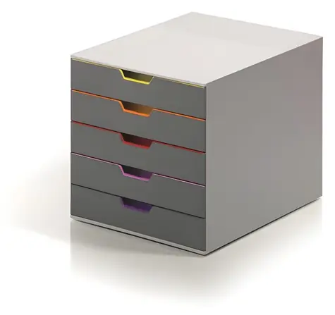 Durable VARICOLOR mix farieb / Zásuvkový box / 5 zásuviek / formát C4 / plast
