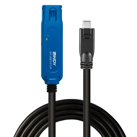 Lindy 43381 / Aktívny predlžovací kábel Pre USB-C/USB-A / USB 3.2 Gen 1 / 8 m / 5 Gbit / s