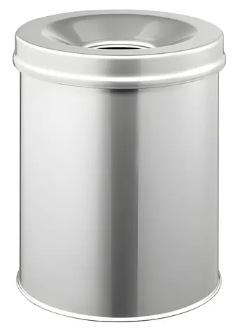 Durable Safe 15 l strieborná / Odpadkový kôš / okrúhly / oceľ / samozhášacia