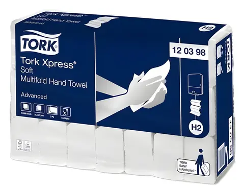 Tork Xpress Advanced Soft biele / Papierové uteráky skladané / systém H2 / 3780 ks / kartón