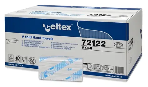Celtex Papierové uteráky V Cell biele / Uteráky / skladané / 15x210 ks (3150 ks)