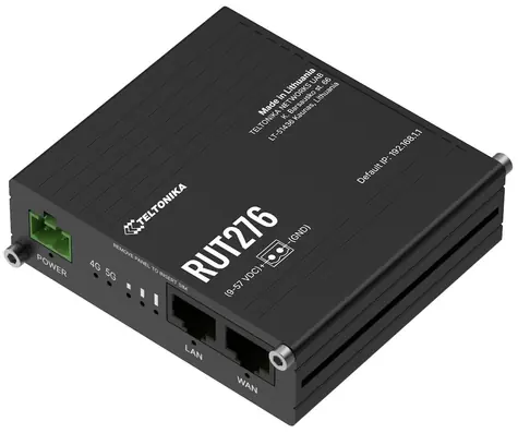 Teltonika RUT276 / Router industriálny / 5G RedCap / Wi-Fi 4 / Dual SIM / 1x LAN / 1x WAN / RS232 & RS485