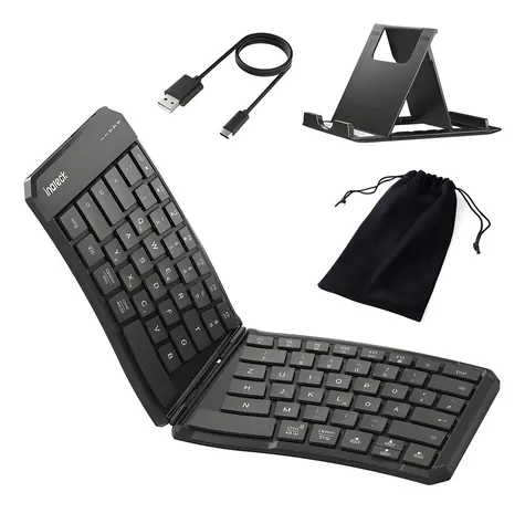 Inateck N0131 čierna / Klávesnica / Bluetooth 5.3 / skladacia / USB-C nabíjanie / 3 zariadenia