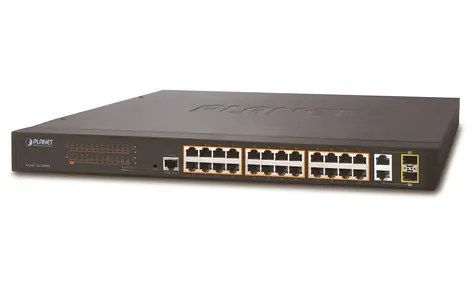 Planet FGSW-2624HPS / Switch / L2 / 24x 100Mb / 2x 1Gb SFP / 24x PoE 802.3at 220W