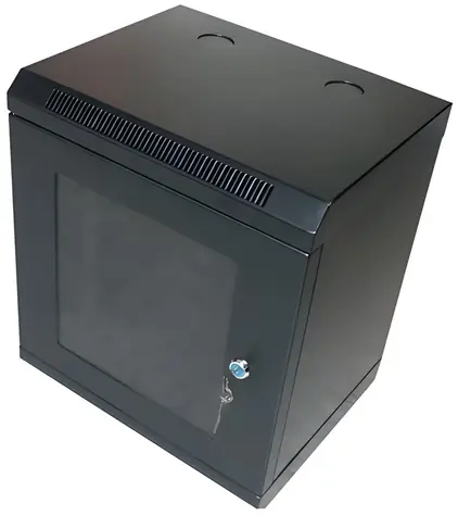 Xtendlan Skriňa 10" 12U 280×350 mm čierna / Nástenný rozvádzač / presklené dvere