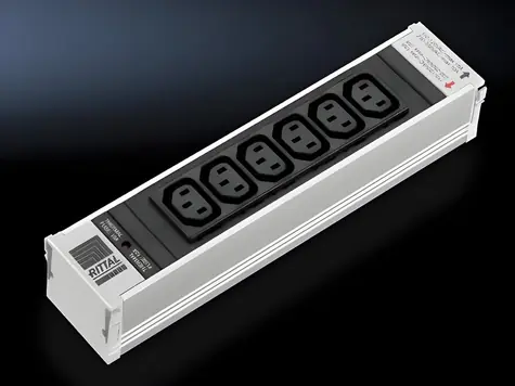Rittal PSM 6x C13 L250mm čierna / Zásuvkový modul / 6x C13 / 250 mm