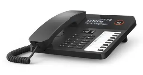 Gigaset DESK 600 čierna / Drôtový telefón / LCD displej / Handsfree / Telefónny zoznam 100 čísel