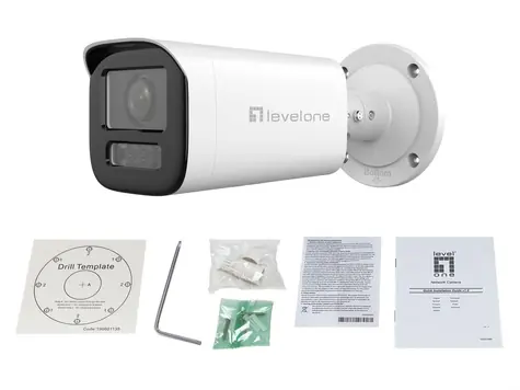 LevelOne FCS-5222 biela / IP kamera / Dome / 2 MP / 4,3x zoom / H.265 / IR 60m / PoE / IP67