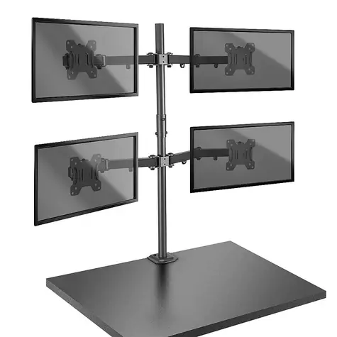 Lindy 40659 / Držiak monitorov / pre 4 monitory / VESA 75-100 mm / nosnosť 7 kg / čierna