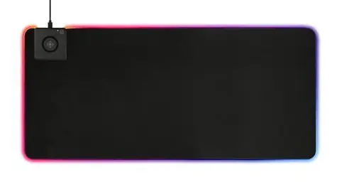 Deltaco GAM-092 čierna / Podložka pod myš / RGB / bezdrôtová nabíjačka / USB / 900x400 mm