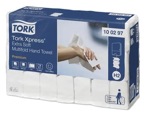 Tork Xpress H2 Premium Extra Soft Multifold / Papierové uteráky / skladané / 2vrstvové / biele / 21x100 ks