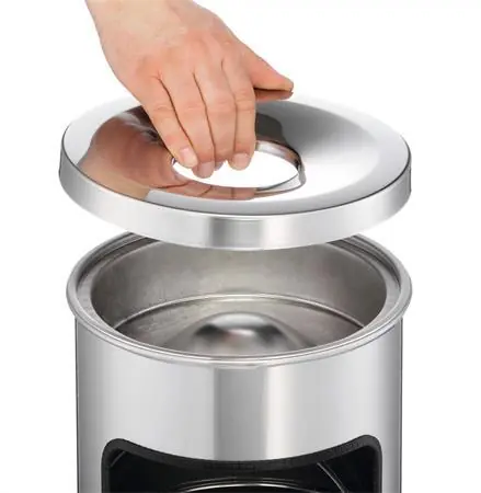 Durable Safe strieborná / Odpadkový kôš s popolníkom / okrúhly tvar / O 24 cm / 17 l