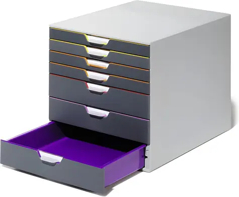 Durable Varicolor 7 sivá / Zásuvkový box / 7 zásuviek / do formátu A4