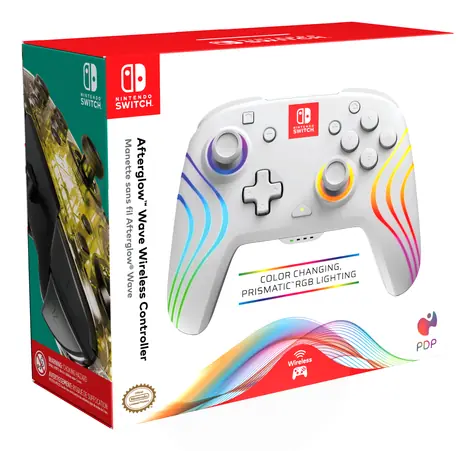 PDP Afterglow Wave biela (500-238-WH) / Herný ovládač / bezdrôtový / Nintendo Switch / Programovateľné tlačidlá