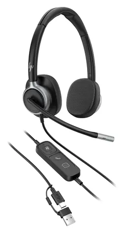 Poly Mission 625 čierna / Náhlavná súprava / Stereo / USB-C/A / Microsoft Teams