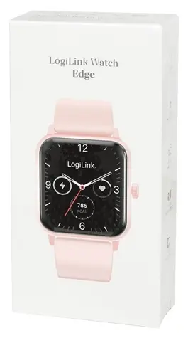 LogiLink Edge ružová / Chytré hodinky / 1,83 "LCD / Dotykový displej / Bluetooth 5.2