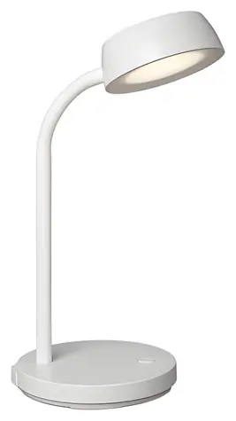 Maul MAULabby biela / LED stolná lampa / ohybné rameno / 585 lm / 3000K teplá biela